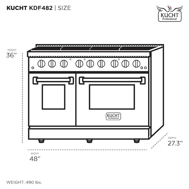 Kucht 48" Pro-Style Dual Fuel Range with 8 Burners