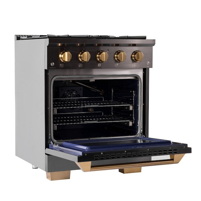 Kucht Gemstone Professional 30" 4.2 cu. ft. Range in Titanium Stainless Steel with Gold Accents