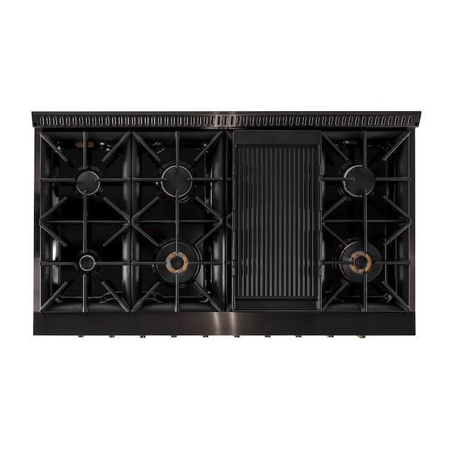 Kucht Gemstone Professional 48" 6.7 cu. ft. Range in Titanium Stainless Steel with Gold Accents