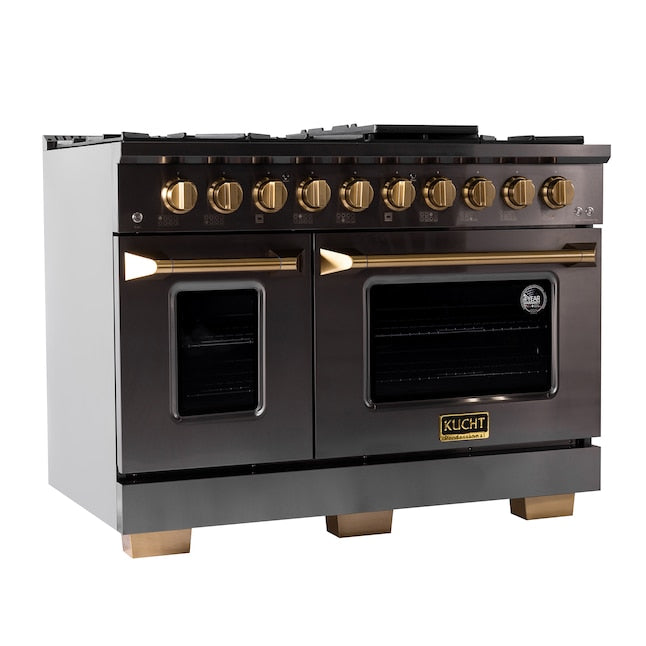 Kucht Gemstone Professional 48" 6.7 cu. ft. Range in Titanium Stainless Steel with Gold Accents