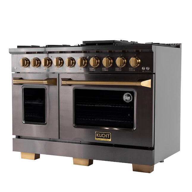 Kucht Gemstone Professional 48" 6.7 cu. ft. Range in Titanium Stainless Steel with Gold Accents