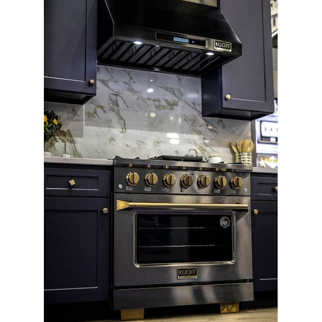 Kucht Gemstone Professional 30" 4.2 cu. ft. Range in Titanium Stainless Steel with Gold Accents