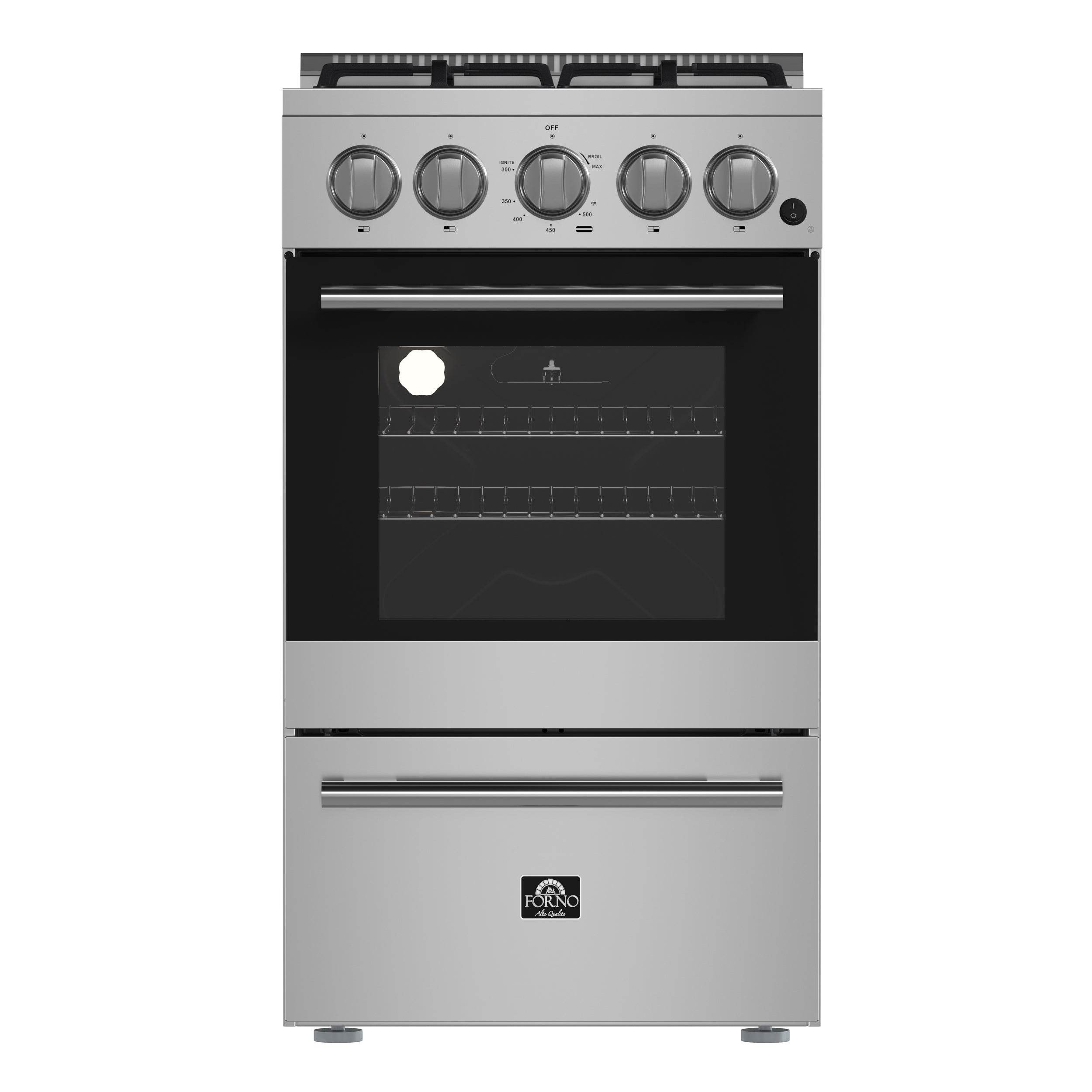 FORNO Lamazze 20" 2.05 cu. ft. Freestanding Gas Range with 4 Sealed Burners in Stainless Steel