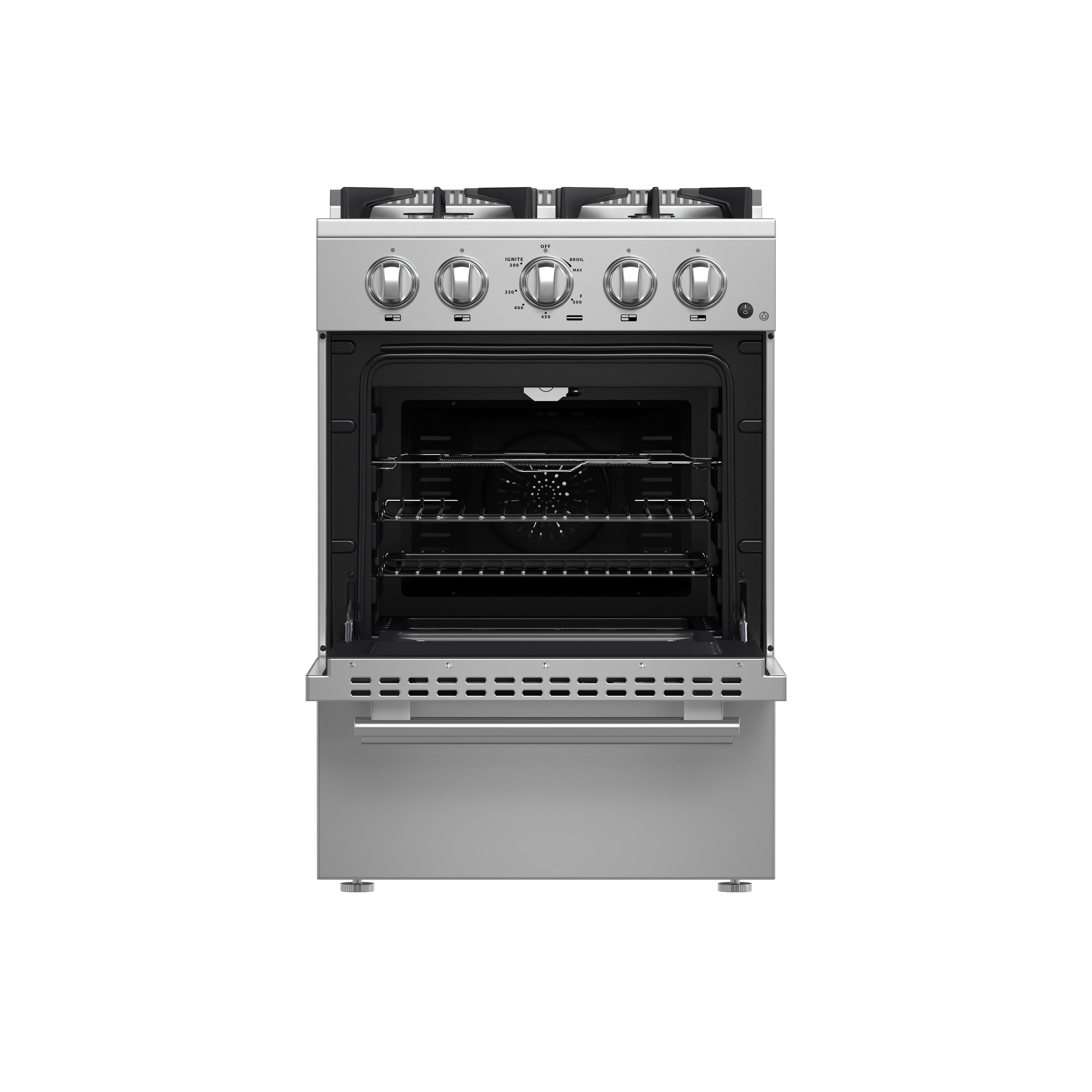 FORNO Breno 24" 2.3 cu. ft. Freestanding Gas Range with 4 Sealed Burners in Stainless Steel