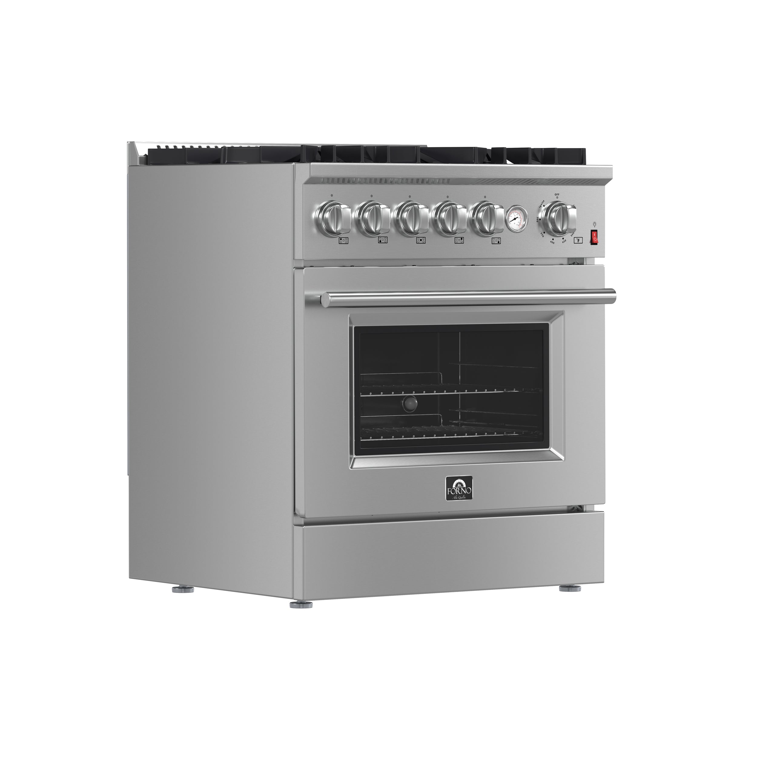 FORNO Giovanni 30" 4.32 cu. ft. Gas Range with 5 Sealed Burners, Air Fry Basket, Wok Support and Griddle