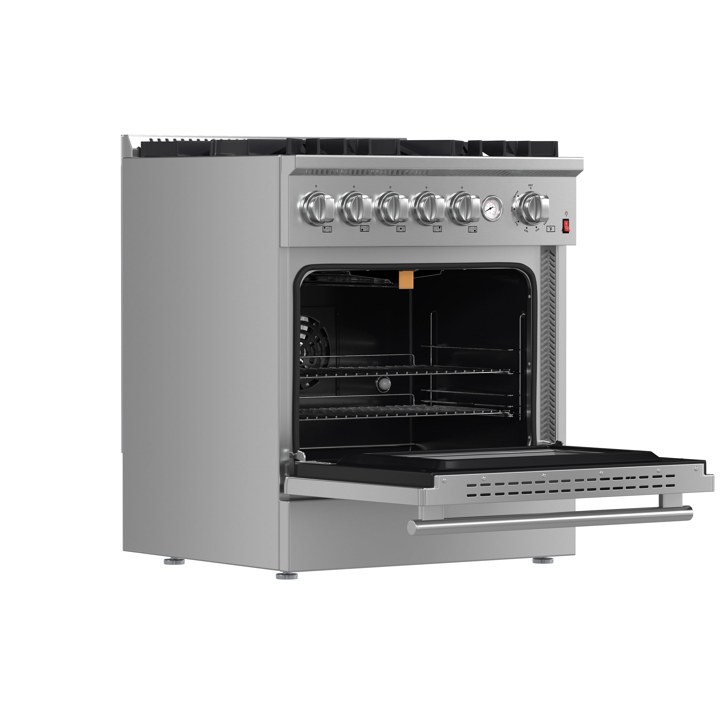 FORNO Giovanni 30" 4.32 cu. ft. Gas Range with 5 Sealed Burners, Air Fry Basket, Wok Support and Griddle