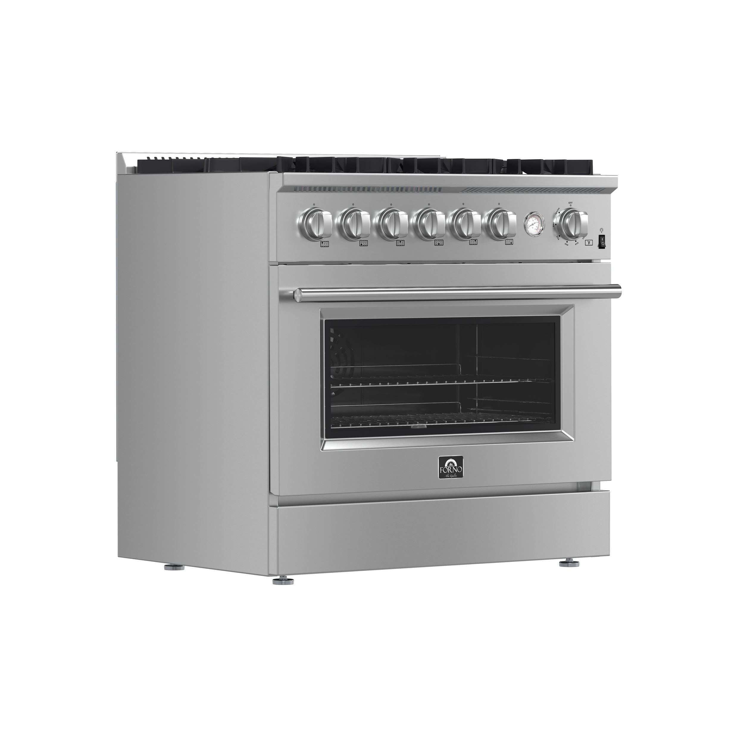 FORNO Marco 36" 5.36 cu.ft. Gas Range with 6 Burners and Built-In Temperature Gauge