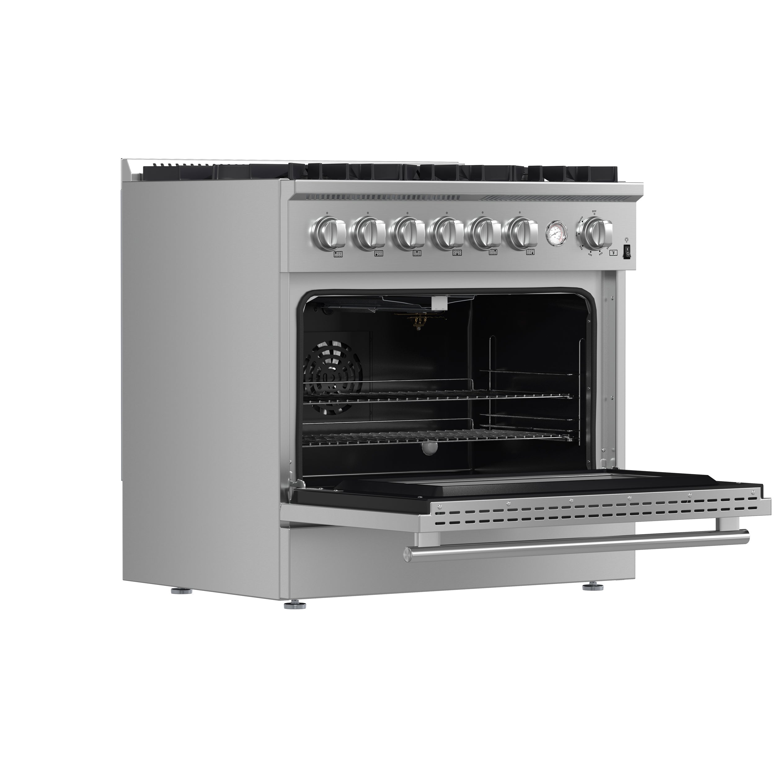 FORNO Marco 36" 5.36 cu.ft. Gas Range with 6 Burners and Built-In Temperature Gauge