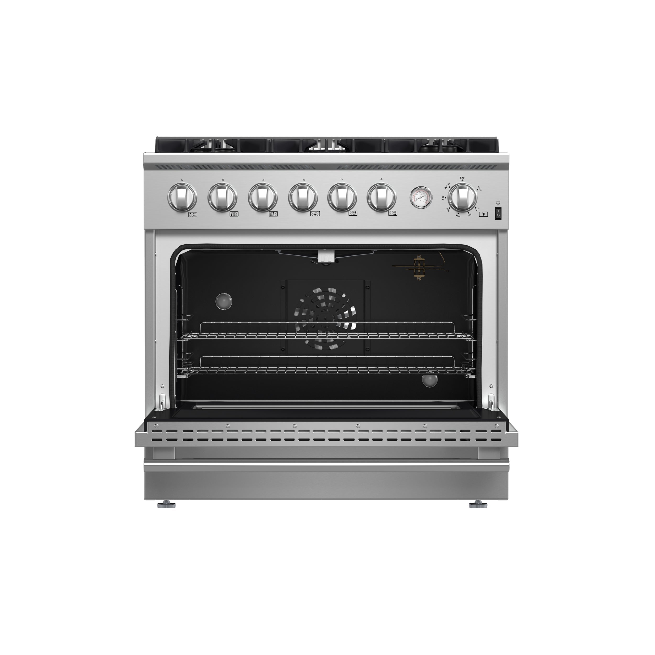 FORNO Marco 36" 5.36 cu.ft. Gas Range with 6 Burners and Built-In Temperature Gauge