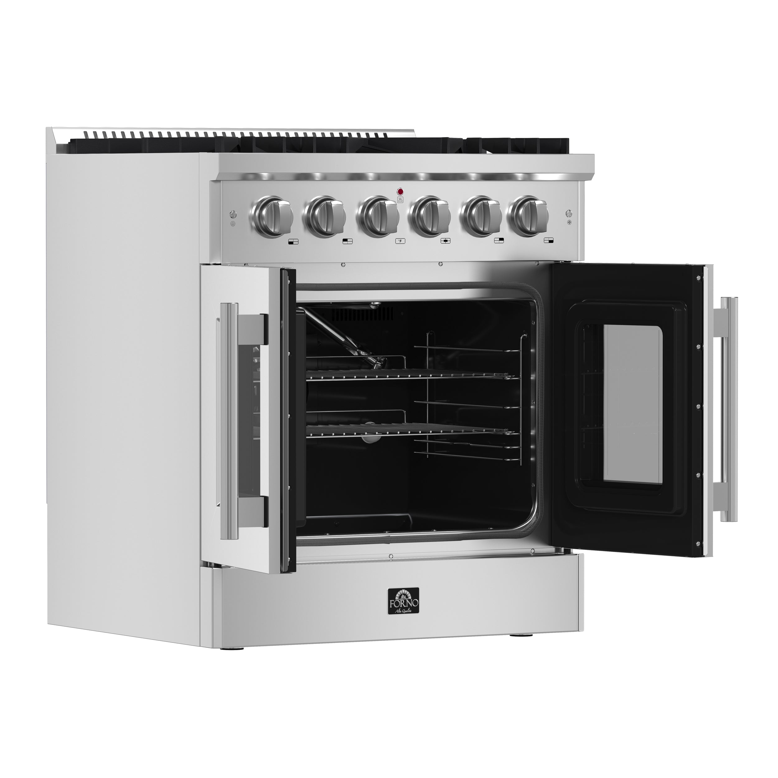 FORNO Galiano 30" 4.32 cu. ft. French Door Gas Range with 5 Sealed Burners