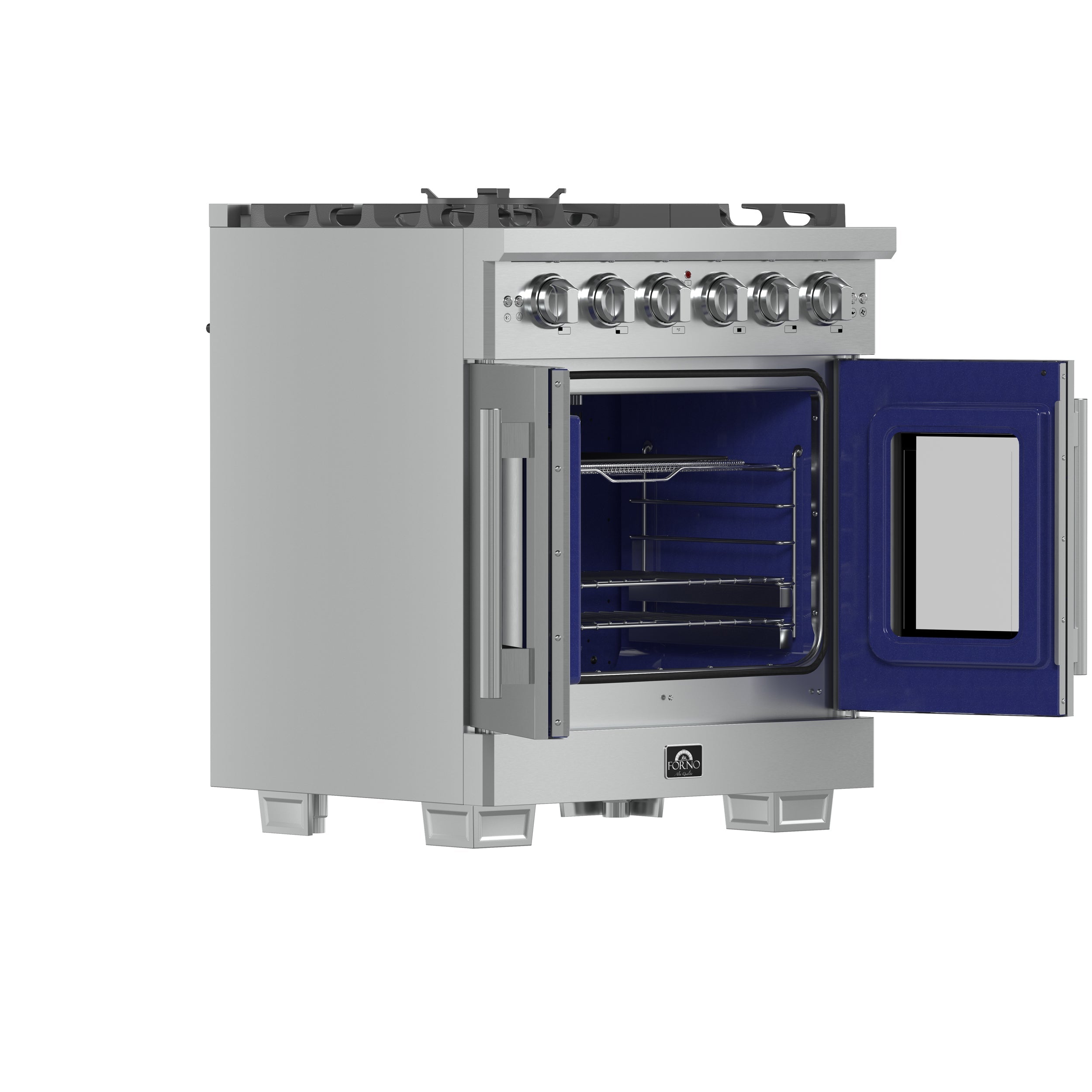 FORNO Capriasca 30" 4.32 cu. ft. Professional Gas Range with French Door and 5 Sealed Burners