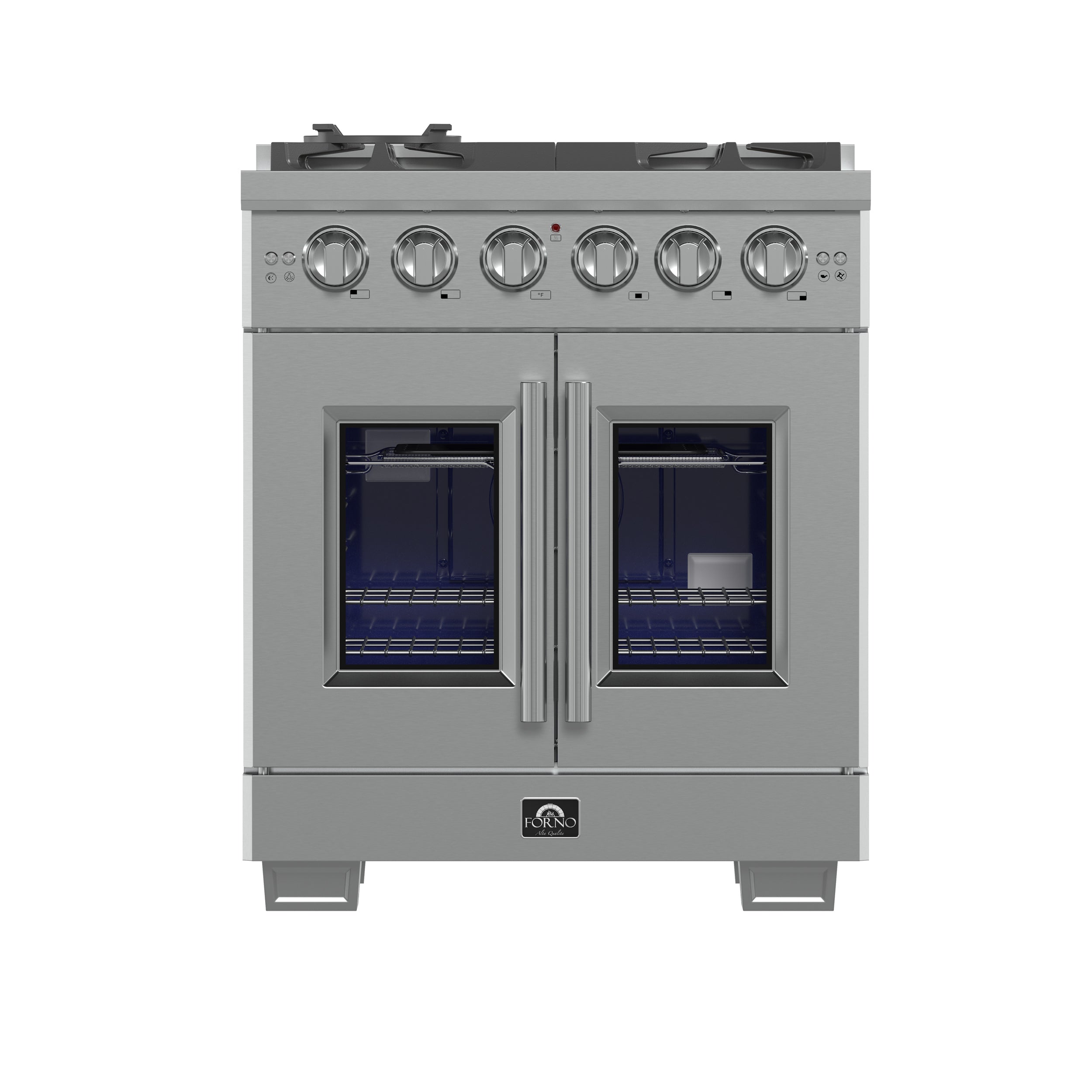 FORNO Capriasca 30" 4.32 cu. ft. Professional Gas Range with French Door and 5 Sealed Burners