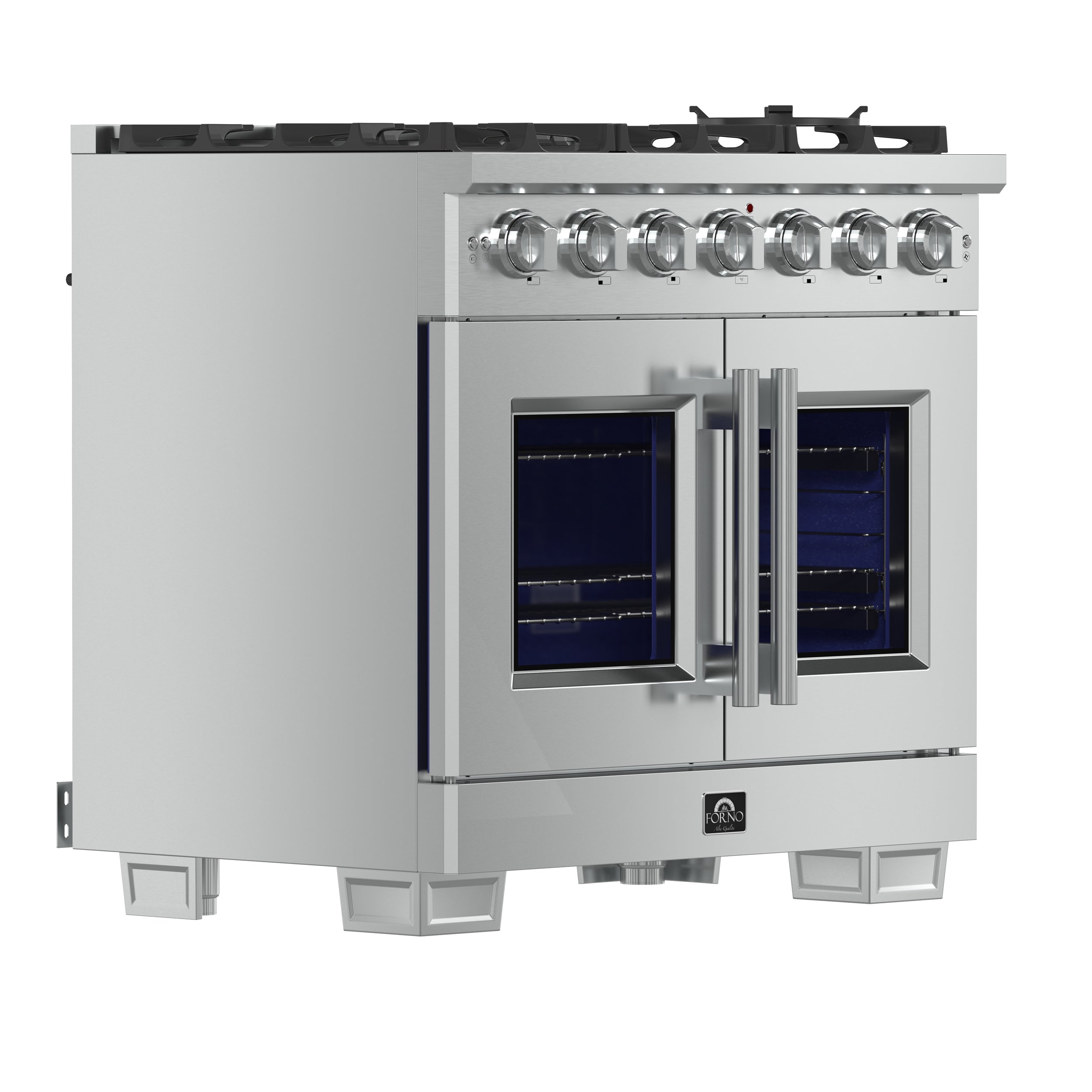 FORNO Capriasca 36" 5.36 cu. ft. Professional Gas Range with French Door and 6 Sealed Burners