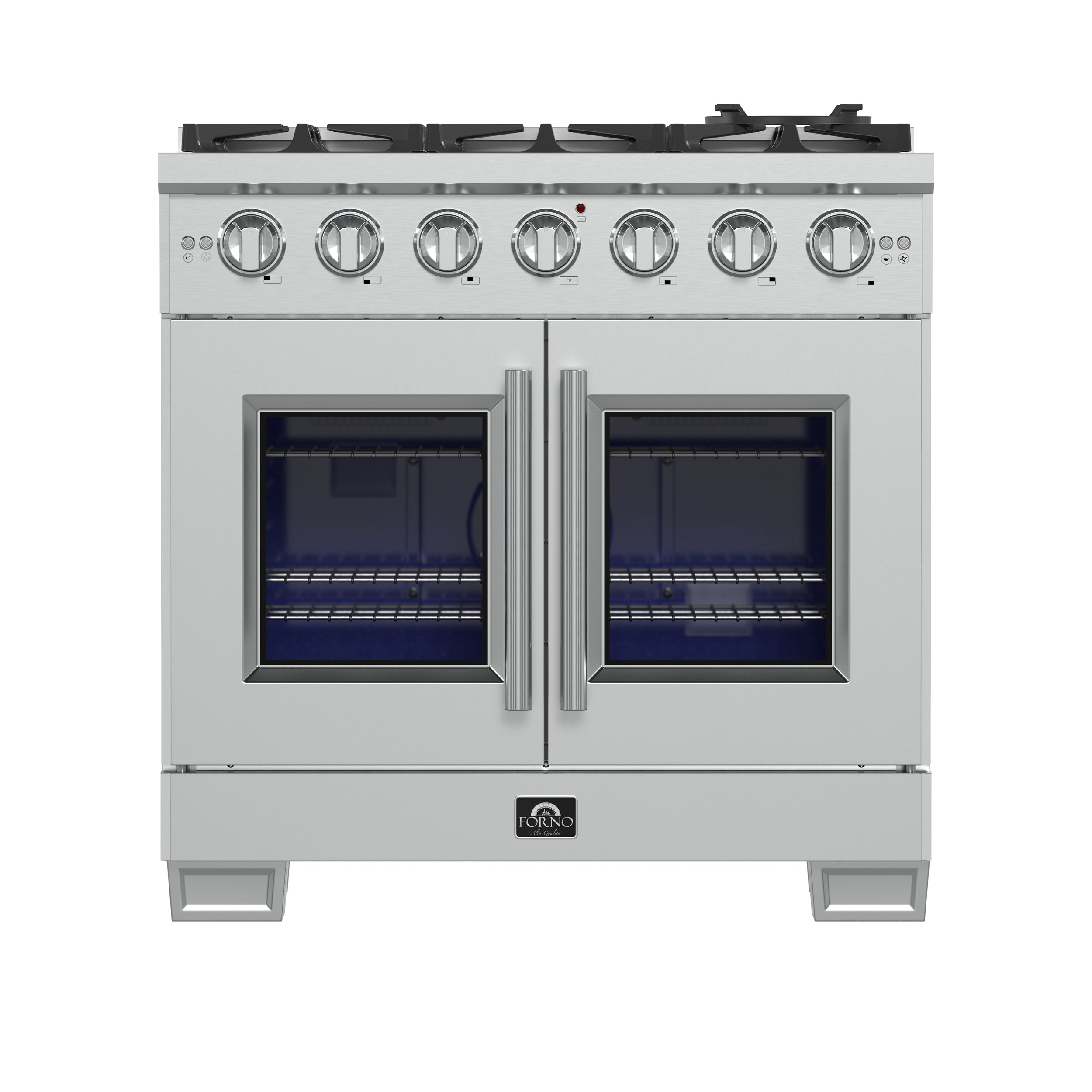 FORNO Capriasca 36" 5.36 cu. ft. Professional Gas Range with French Door and 6 Sealed Burners