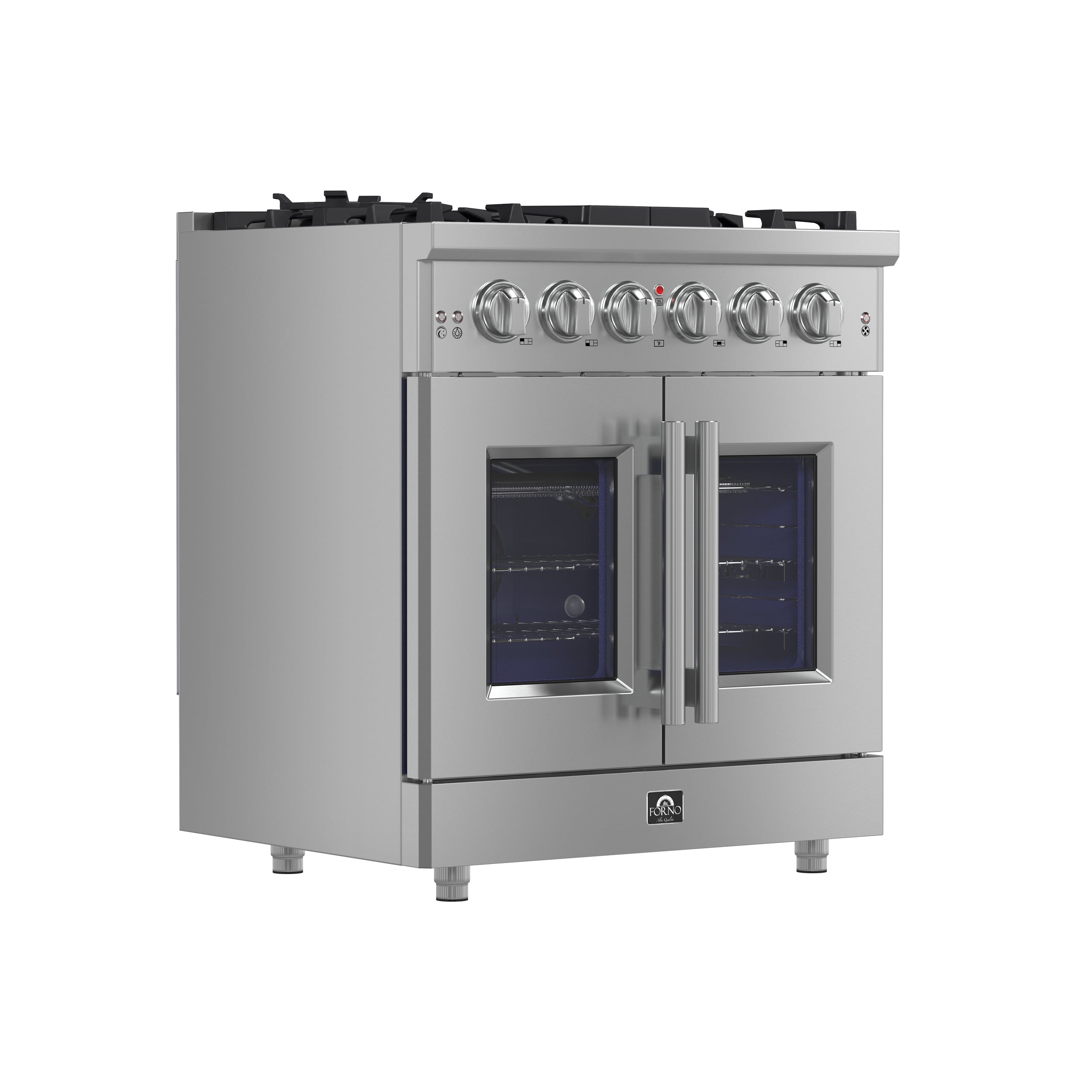 FORNO Massimo 30″ 4.32 cu. ft. Freestanding French Door Gas Range with 5 Burners