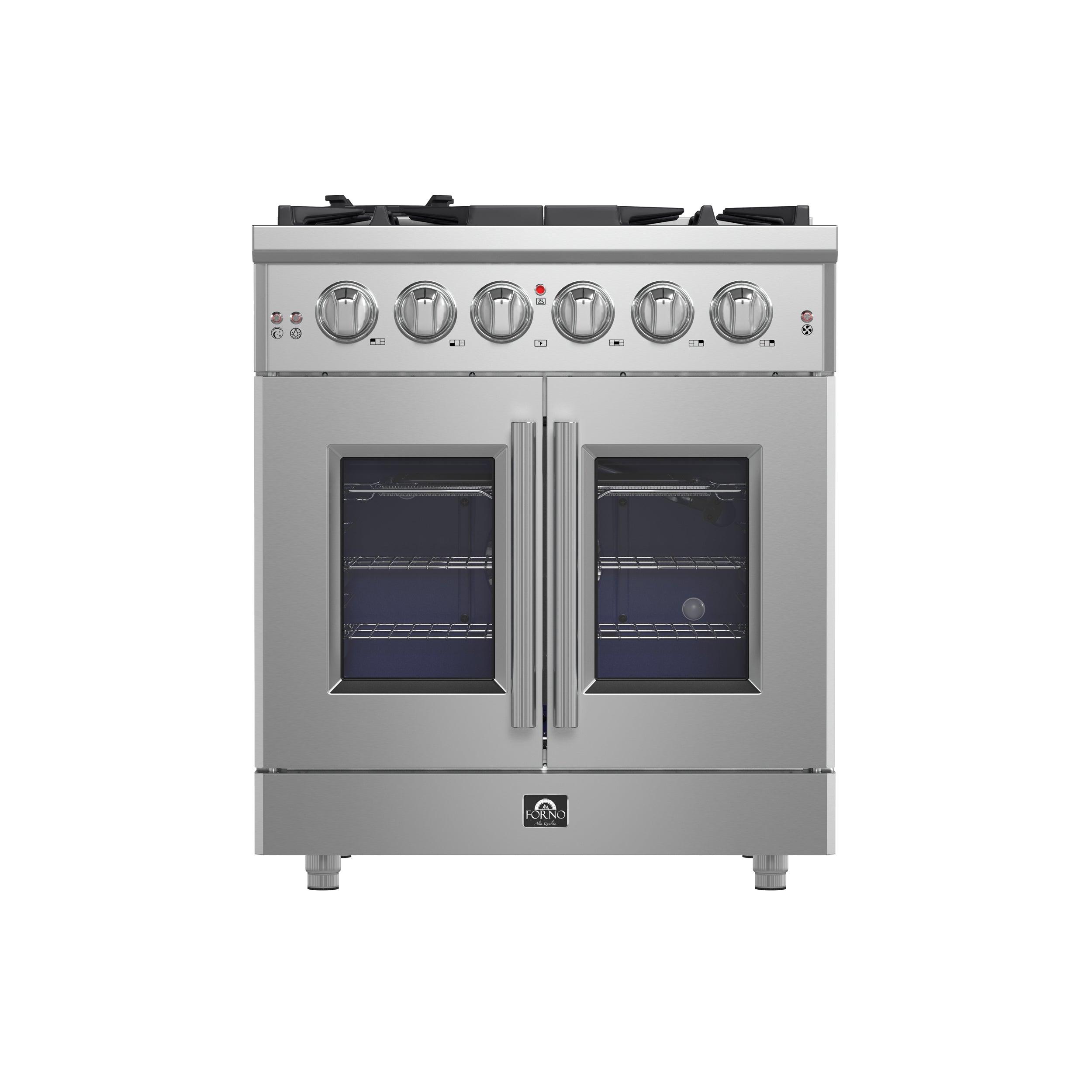 FORNO Massimo 30″ 4.32 cu. ft. Freestanding French Door Gas Range with 5 Burners