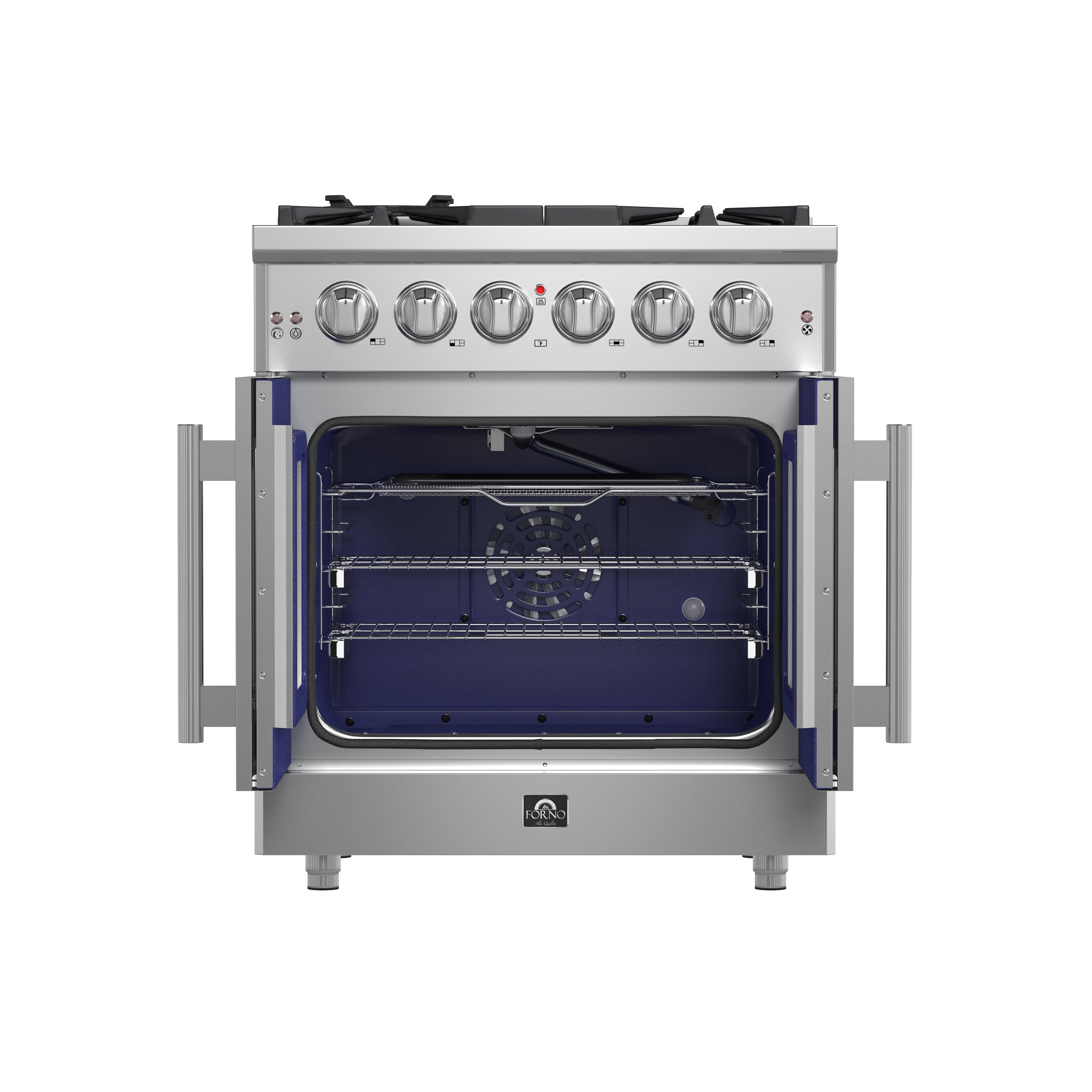 FORNO Massimo 30″ 4.32 cu. ft. Freestanding French Door Gas Range with 5 Burners