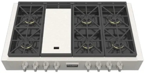 Fulgor Milano Sofia 600 Series 48 Inch Gas Rangetop with 6 Sealed Burners