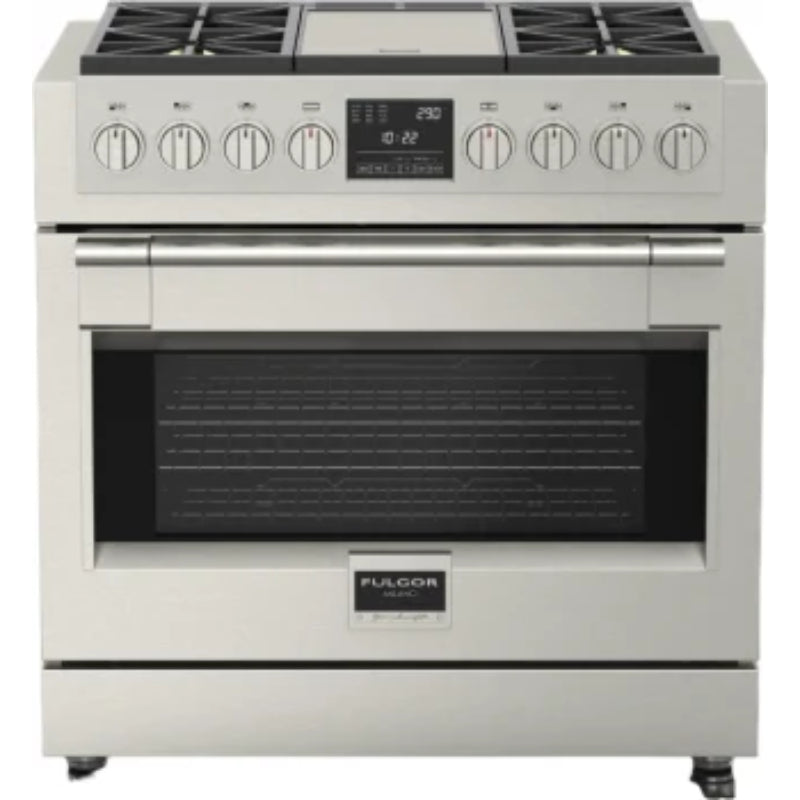 Fulgor Milano Sofia 600 Series 36 Inch Freestanding Professional Dual Fuel Range with 4 Sealed Burners