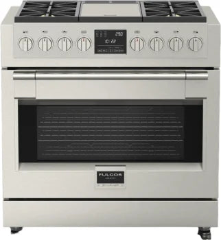 Fulgor Milano Sofia 600 Series 36 Inch Freestanding Professional Dual Fuel Range with 4 Sealed Burners