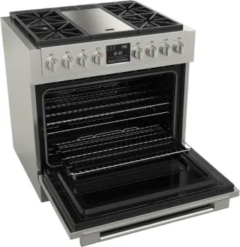 Fulgor Milano Sofia 600 Series 36 Inch Freestanding Professional Dual Fuel Range with 4 Sealed Burners