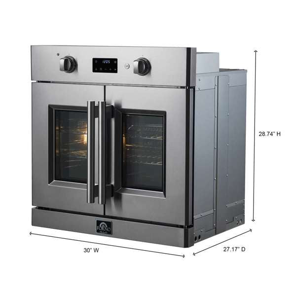 FORNO Asti 30" 3.58 cu. ft. French Door Electric Wall Oven with Air Fry, Self-Clean and Sous Vide