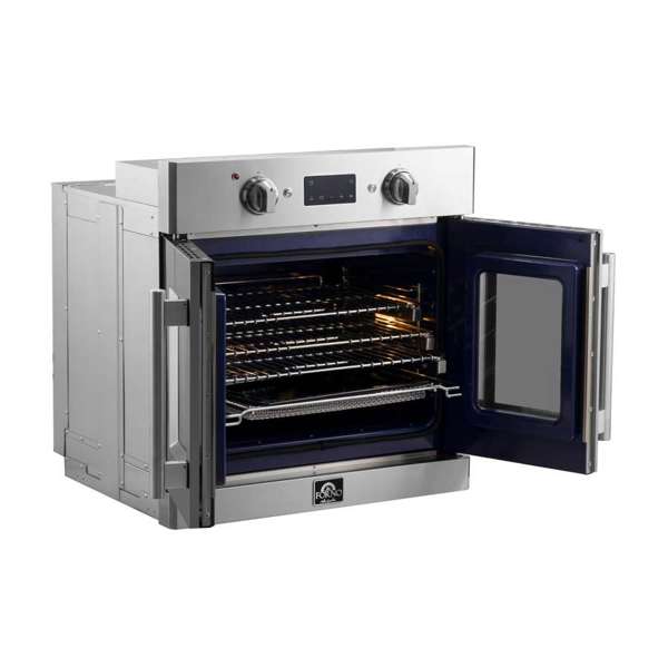 FORNO Gallico 30" 3.58 cu. ft. French Door Electric Wall Oven with Telescopic Racks, Air Fry, Self-Clean and Sous Vide