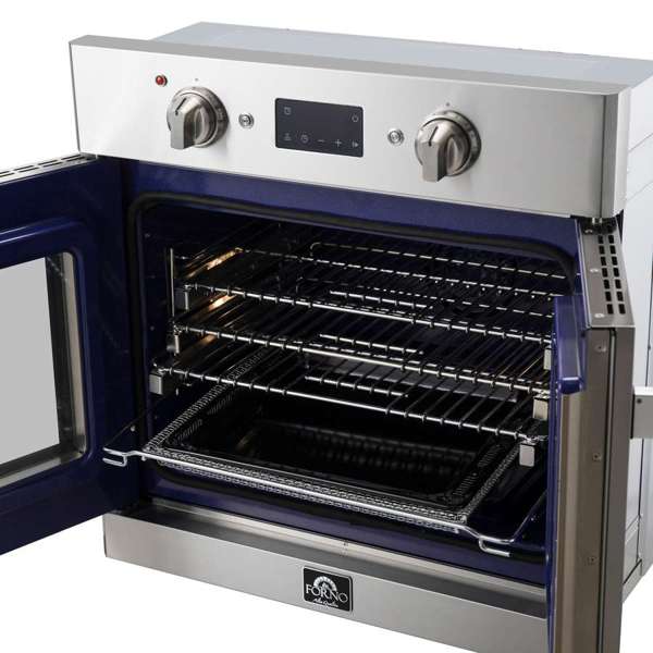 FORNO Gallico 30" 3.58 cu. ft. French Door Electric Wall Oven with Telescopic Racks, Air Fry, Self-Clean and Sous Vide