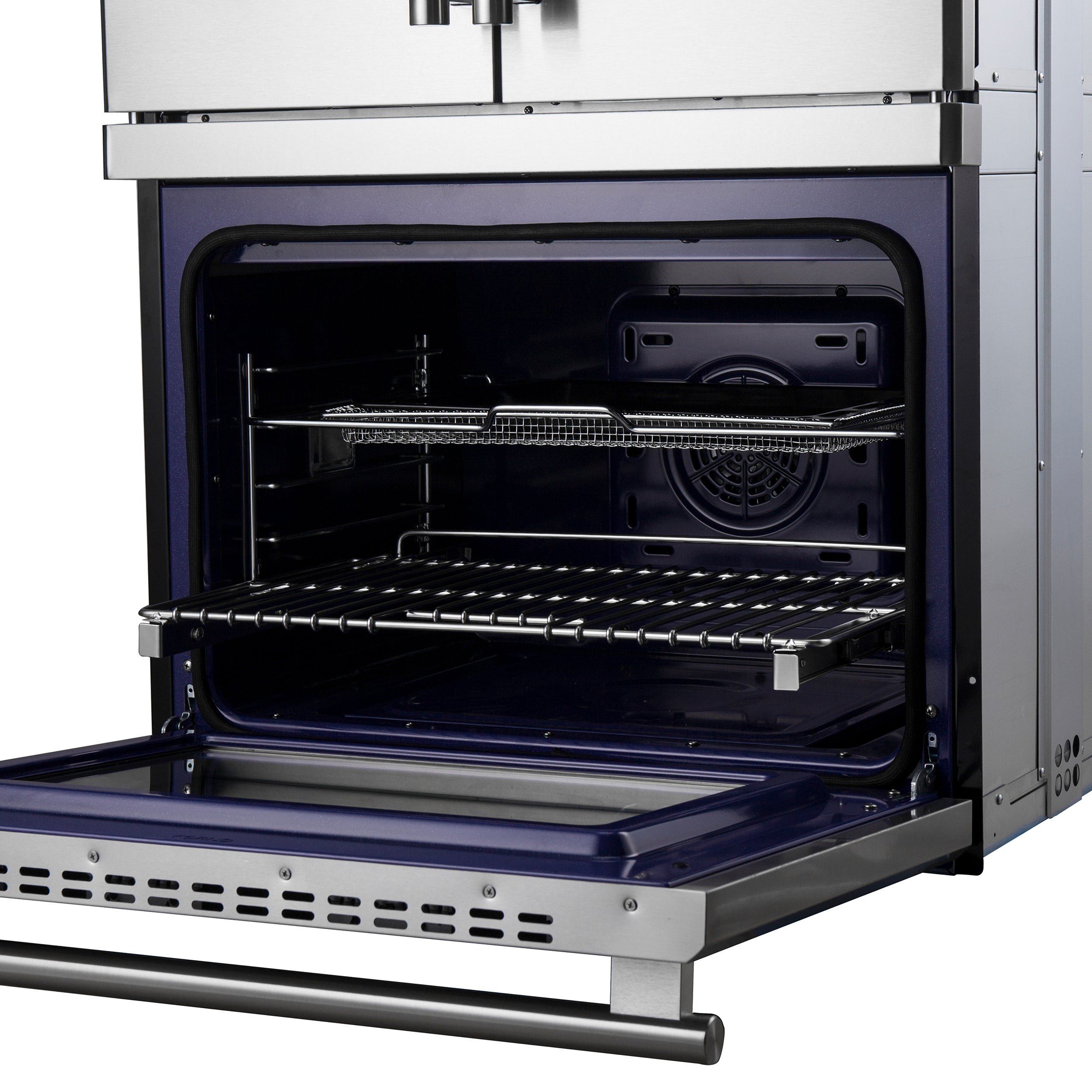 FORNO Gallico 30" 7.36 cu. ft. French Door Double Electric Wall Oven with Telescopic Racks, Air Fry, Self-Clean and Sous Vide