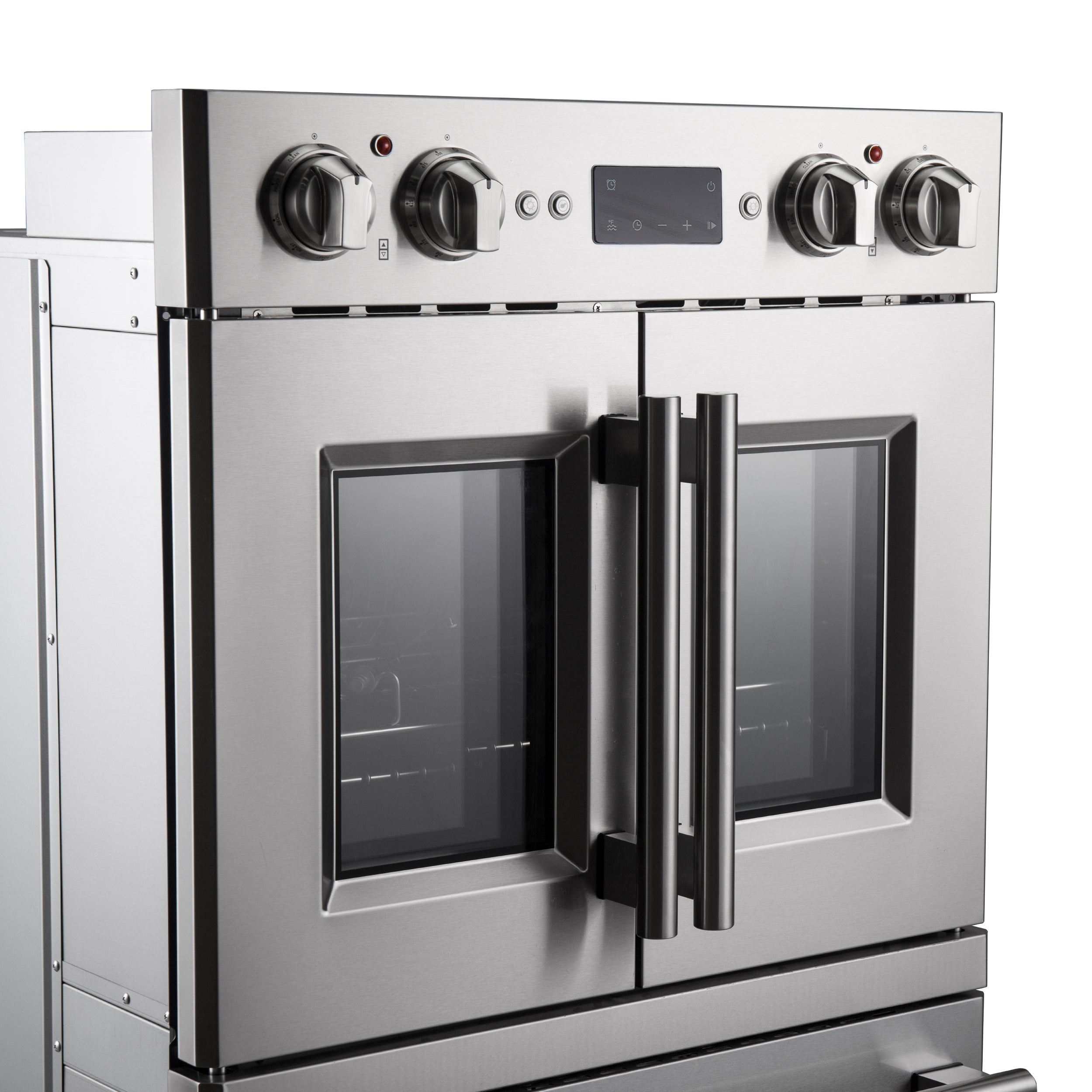 FORNO Gallico 30" 7.36 cu. ft. French Door Double Electric Wall Oven with Telescopic Racks, Air Fry, Self-Clean and Sous Vide