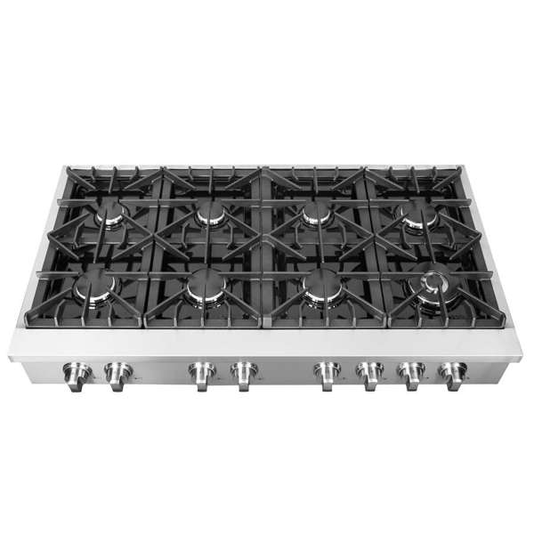 FORNO Cossato 48" Gas Rangetop with 8 Sealed Burners in Stainless Steel