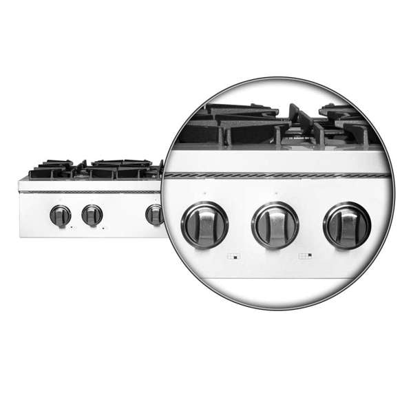 FORNO Cossato 48" Gas Rangetop with 8 Sealed Burners in Stainless Steel