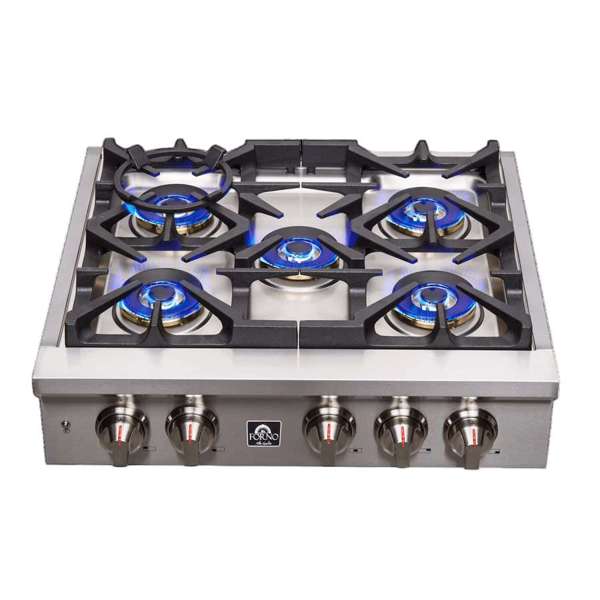 FORNO Spezia 30" Gas Rangetop with 5 Sealed Burners in Stainless Steel