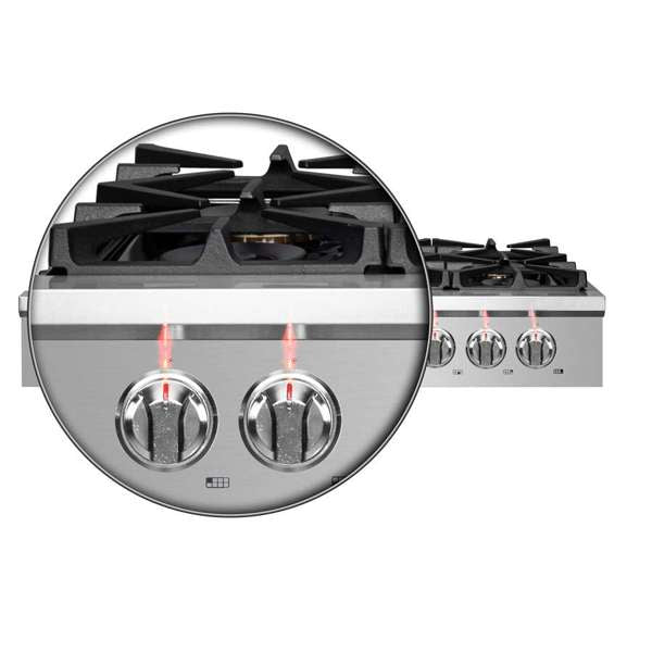 FORNO Spezia 48" Gas Rangetop with 8 Sealed Burners in Stainless Steel