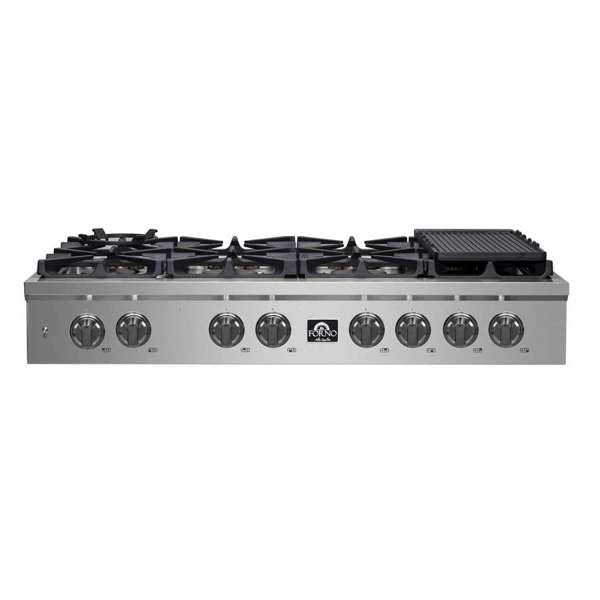 FORNO Spezia 48" Gas Rangetop with 8 Sealed Burners in Stainless Steel