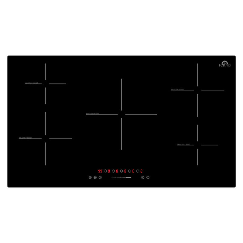 FORNO Parco 36-Inch Induction Cooktop, 5 Zones, 10200W, Touch Control, 9 Power Levels & Booster Function