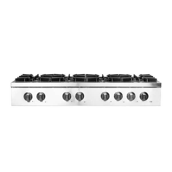 FORNO Cossato 48" Gas Rangetop with 8 Sealed Burners in Stainless Steel