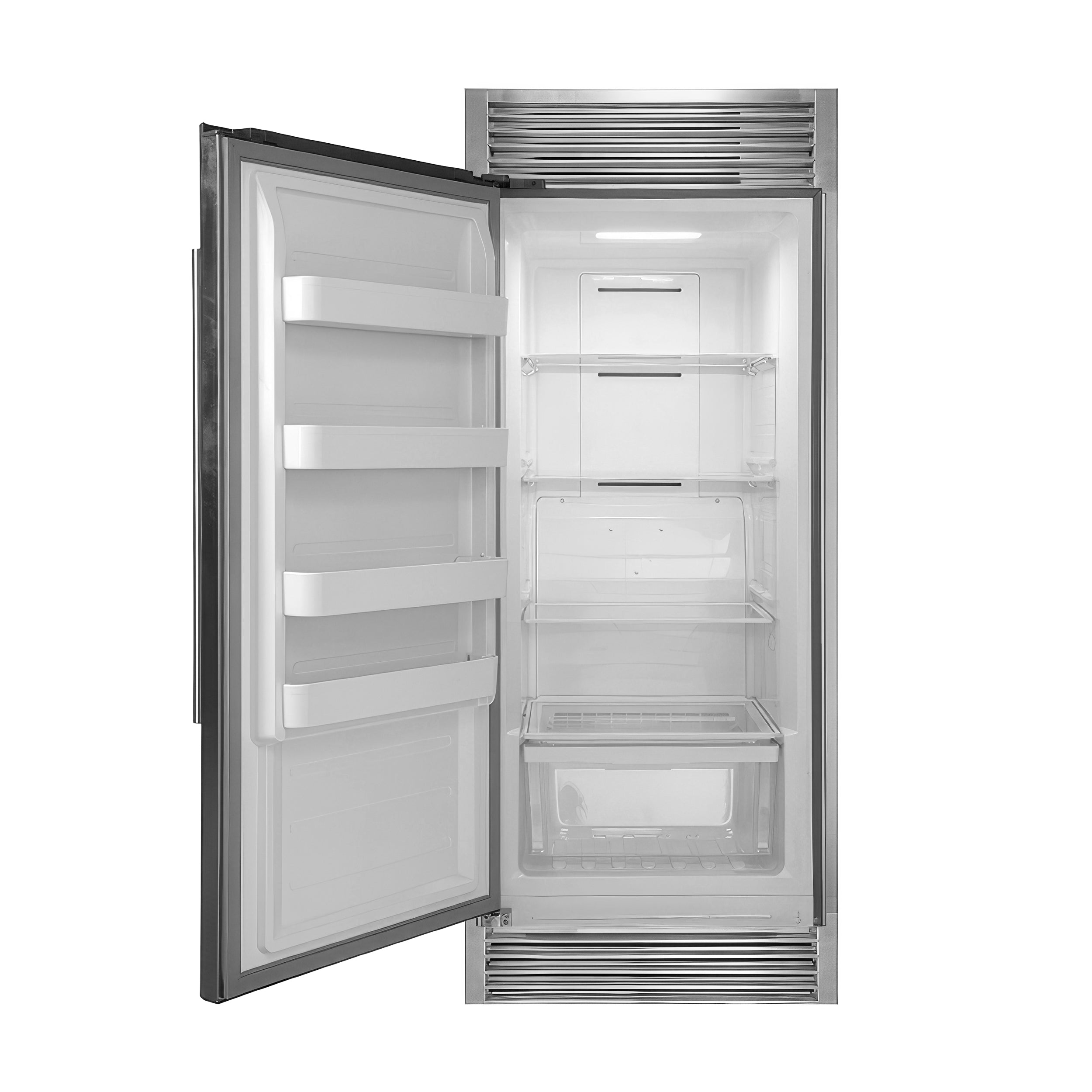 FORNO Rizzuto 32" 13.8 cu. ft. Left Hand Swing Dual Zone Refrigerator/Freezer in Stainless Steel with Grill Trim Kit