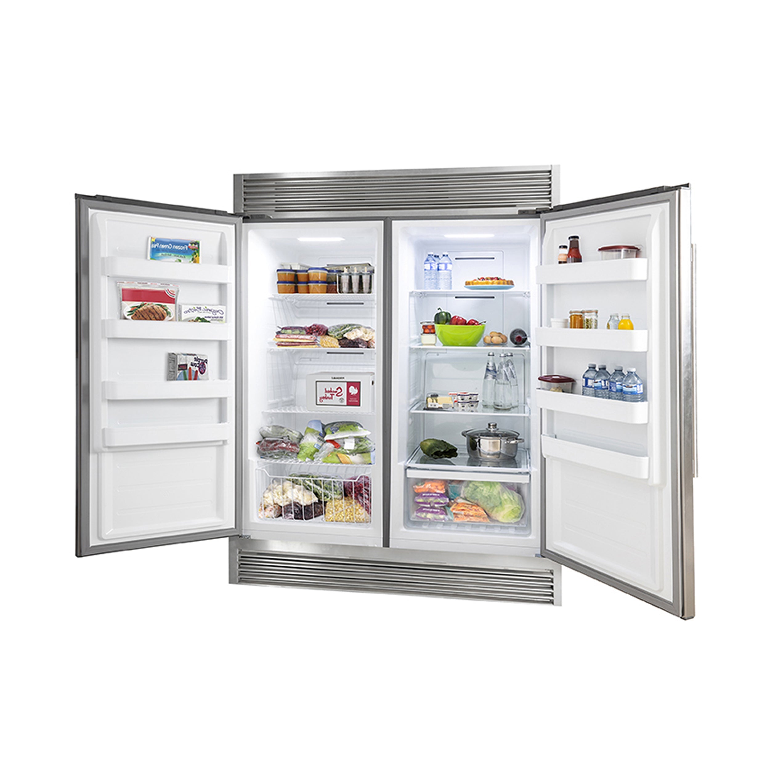 FORNO Rizzuto 60" 27.6 cu. ft. Refrigerator & Freezer in Stainless Steel with Grill Trim Kit