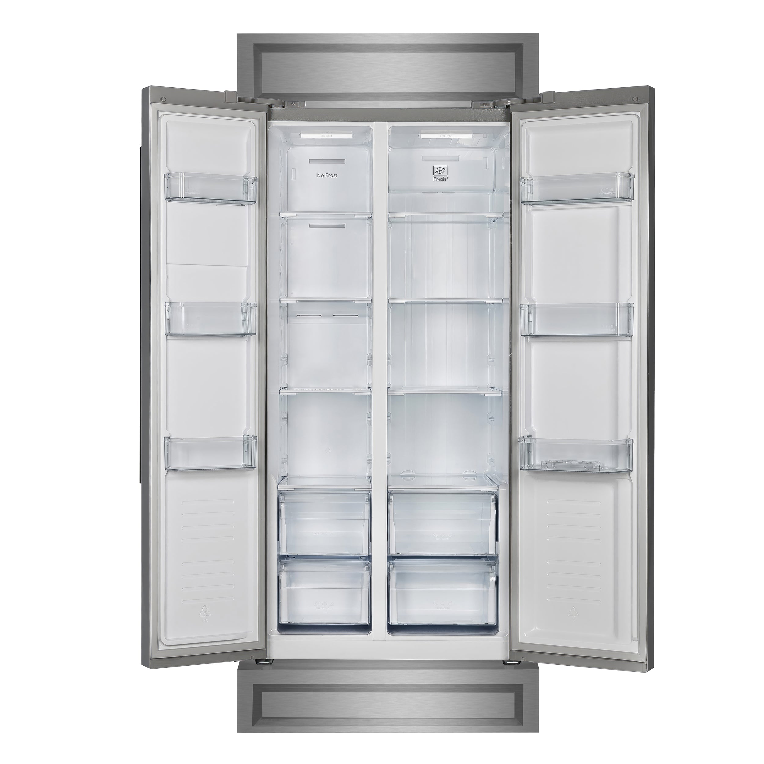 FORNO Salerno 37" 15.6 cu. ft. Side-by-Side Built-In Refrigerator in Stainless Steel and Modern Trim Kit