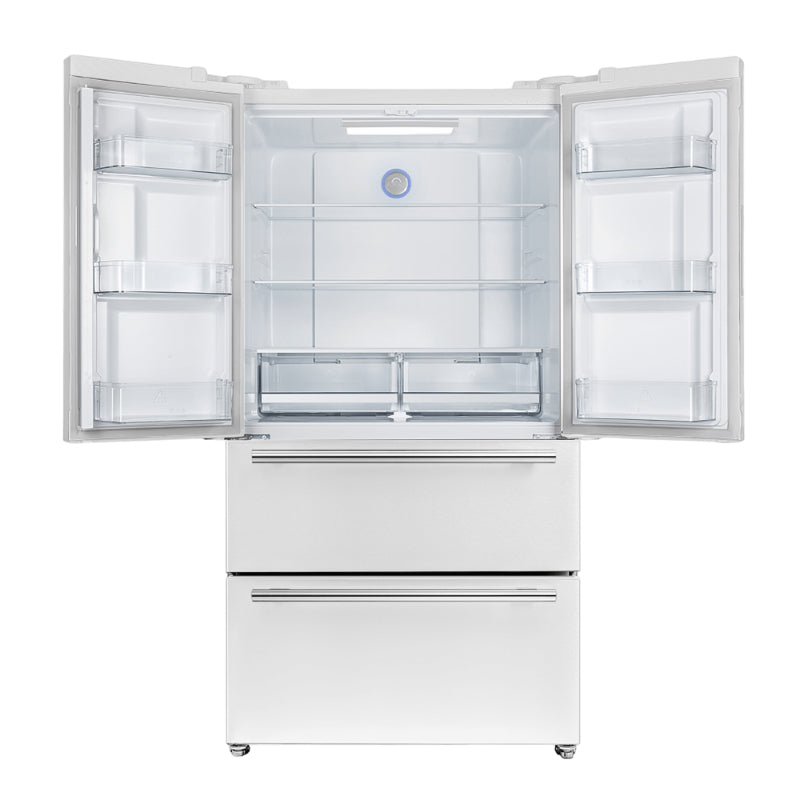 FORNO Espresso Moena 36-inch French Door Refrigerator in White, 19.2 Cu.ft