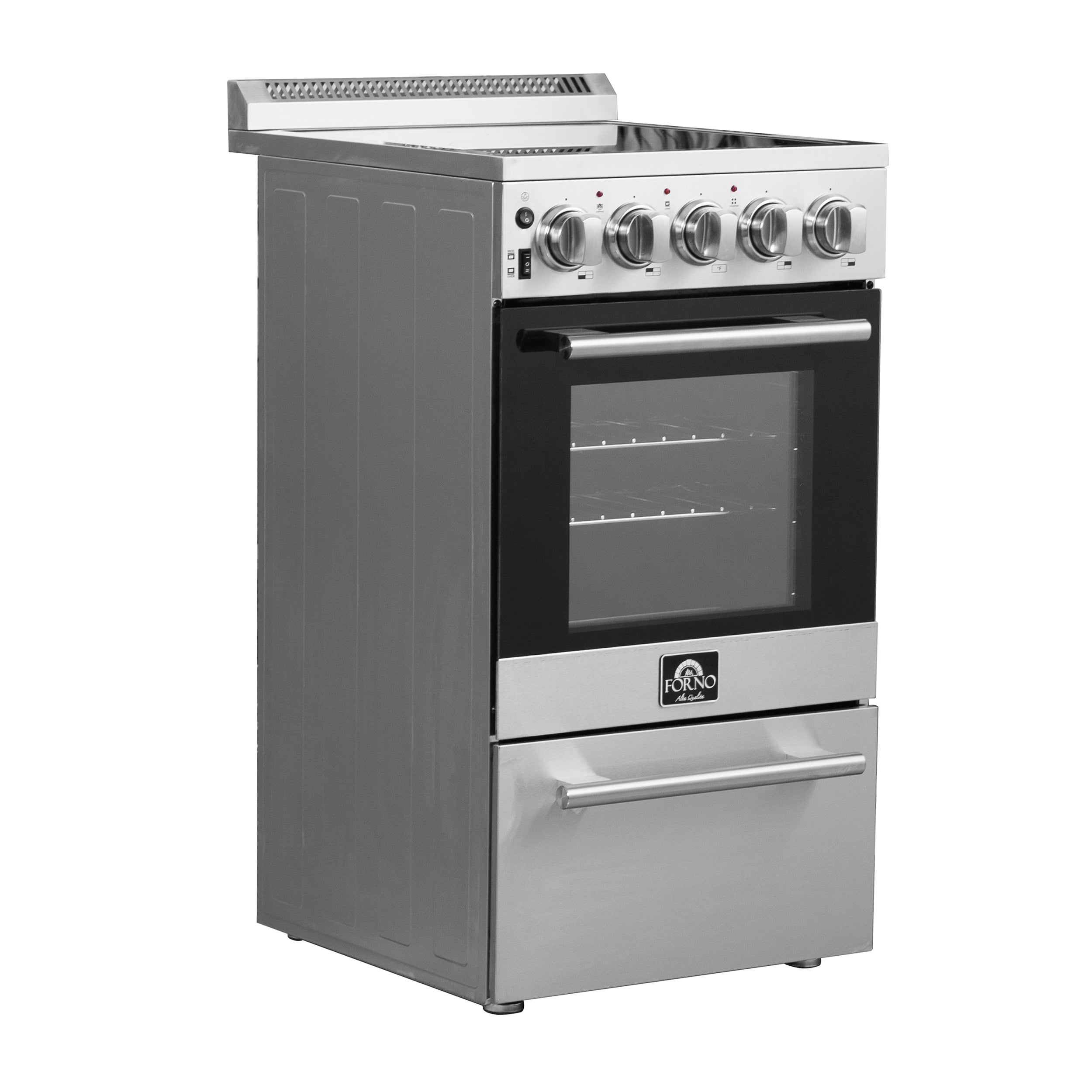 FORNO Pallerno 20" 2.05 cu.ft. Freestanding Electric Range with 4 Elements in Stainless Steel