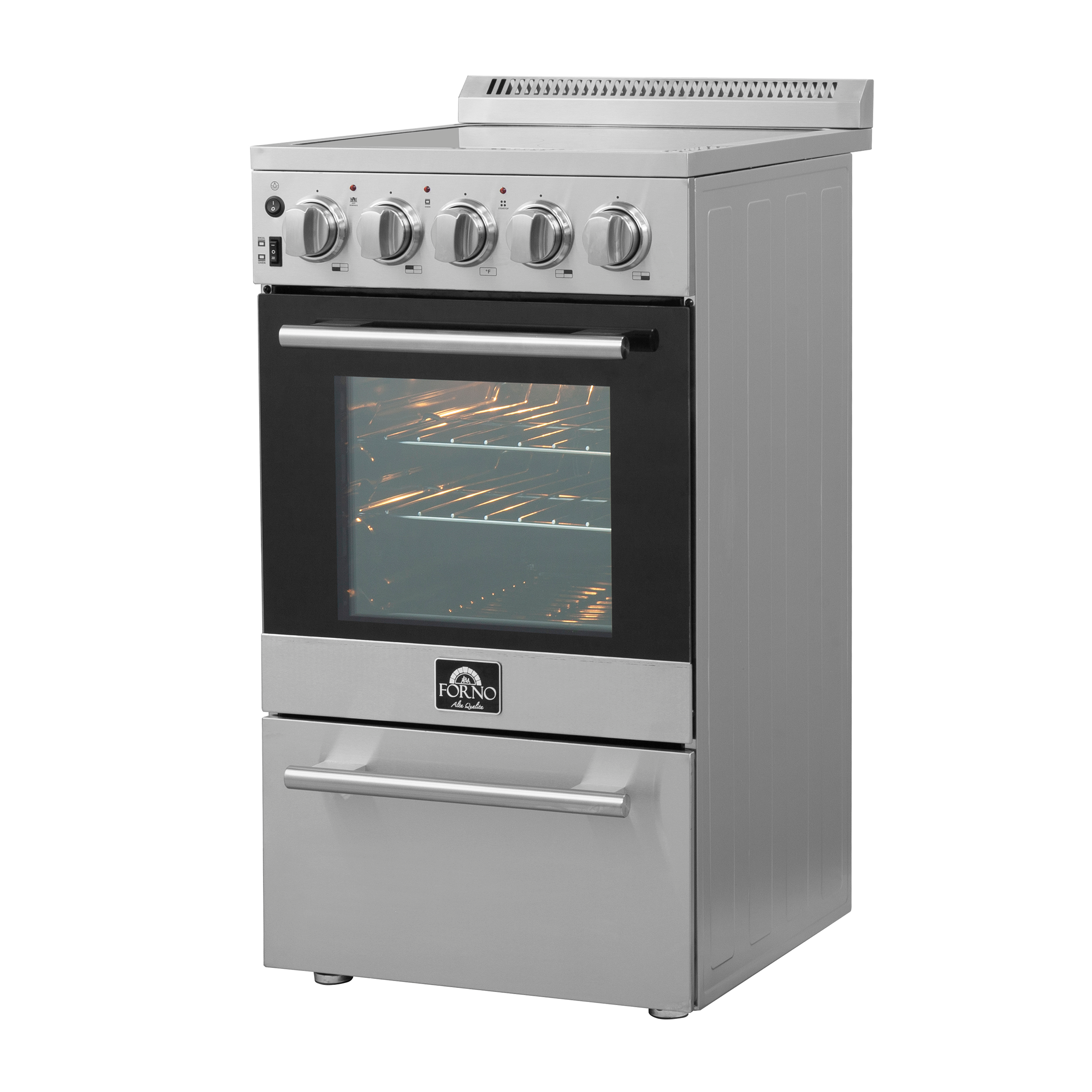 FORNO Pallerno 20" 2.05 cu.ft. Freestanding Electric Range with 4 Elements in Stainless Steel