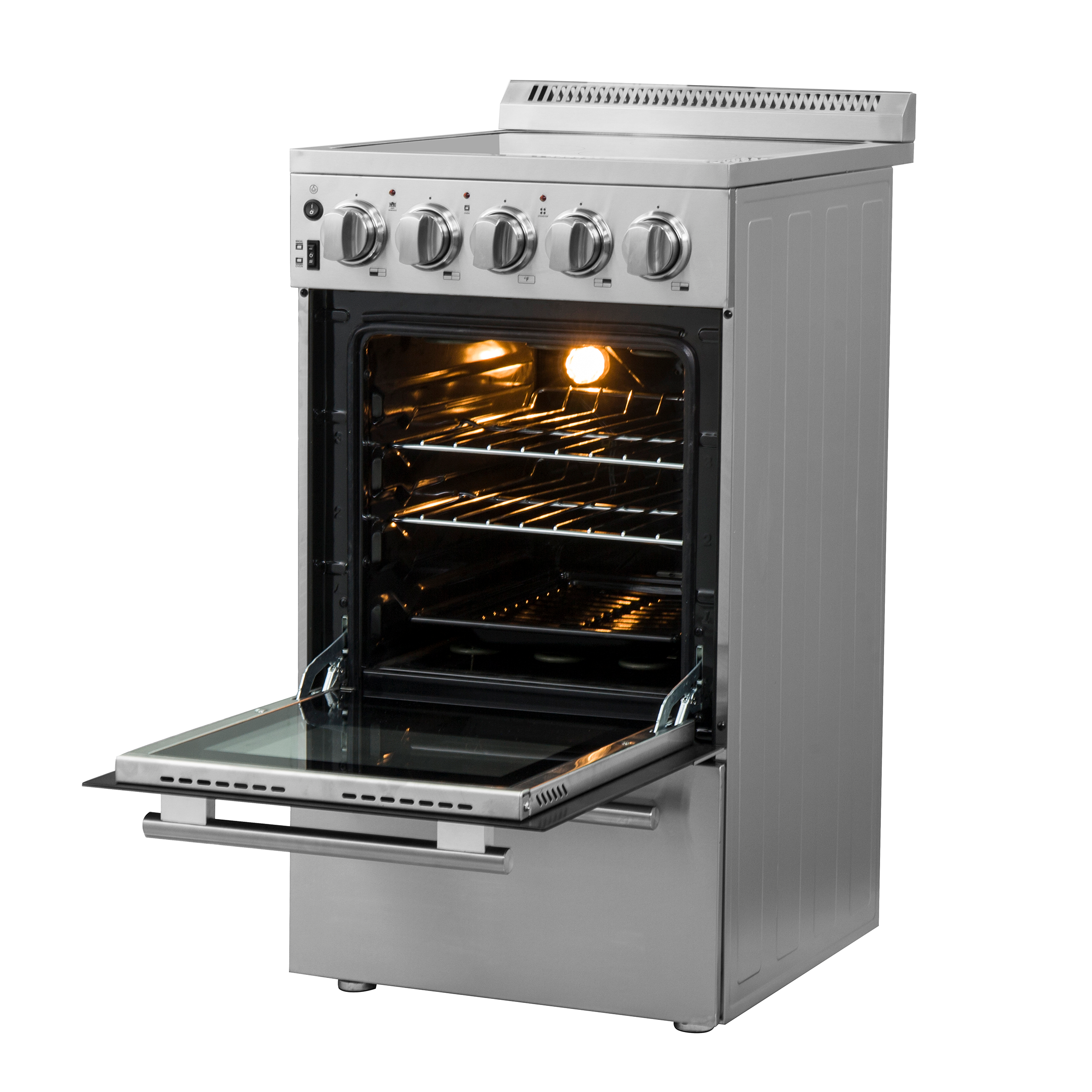 FORNO Pallerno 20" 2.05 cu.ft. Freestanding Electric Range with 4 Elements in Stainless Steel