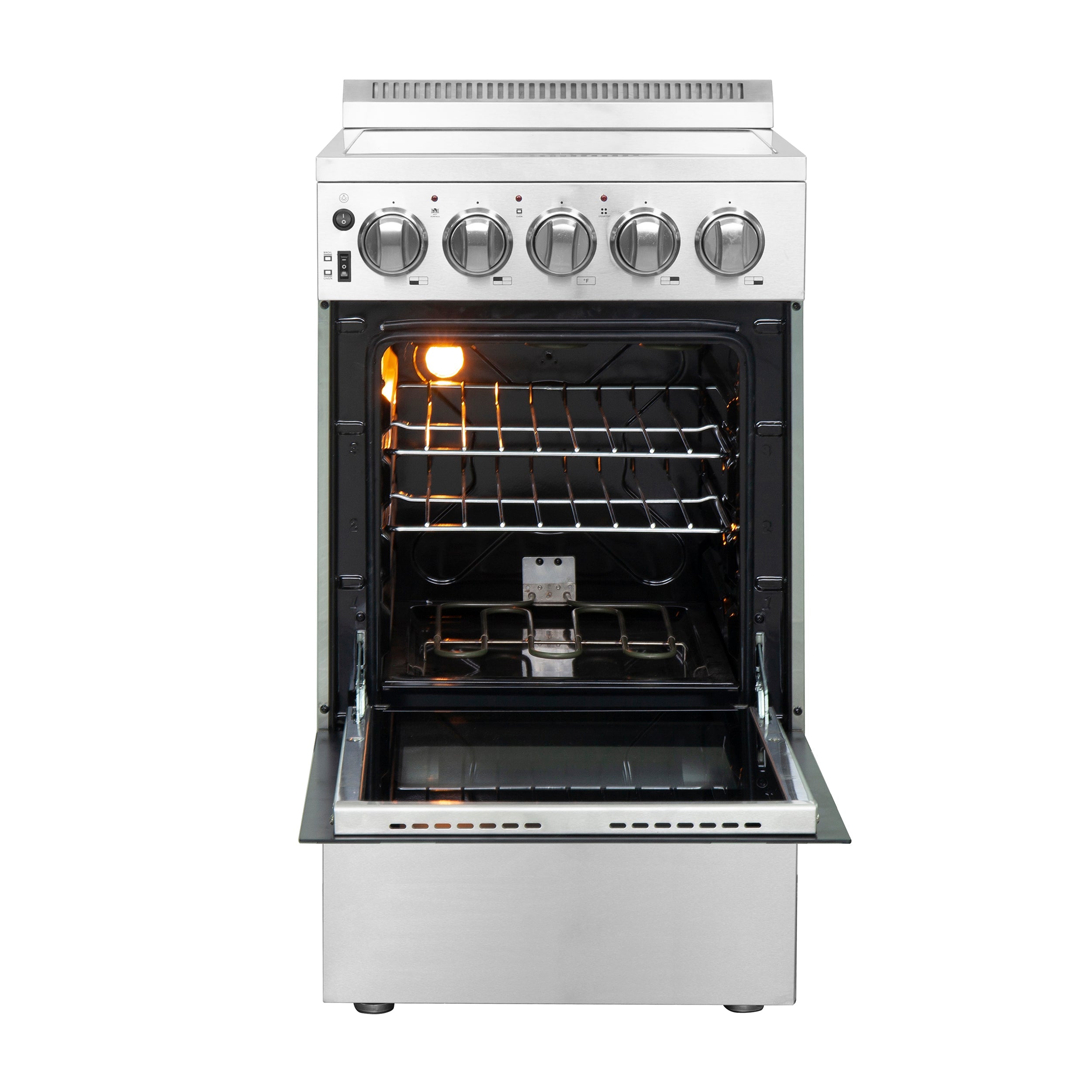 FORNO Pallerno 20" 2.05 cu.ft. Freestanding Electric Range with 4 Elements in Stainless Steel