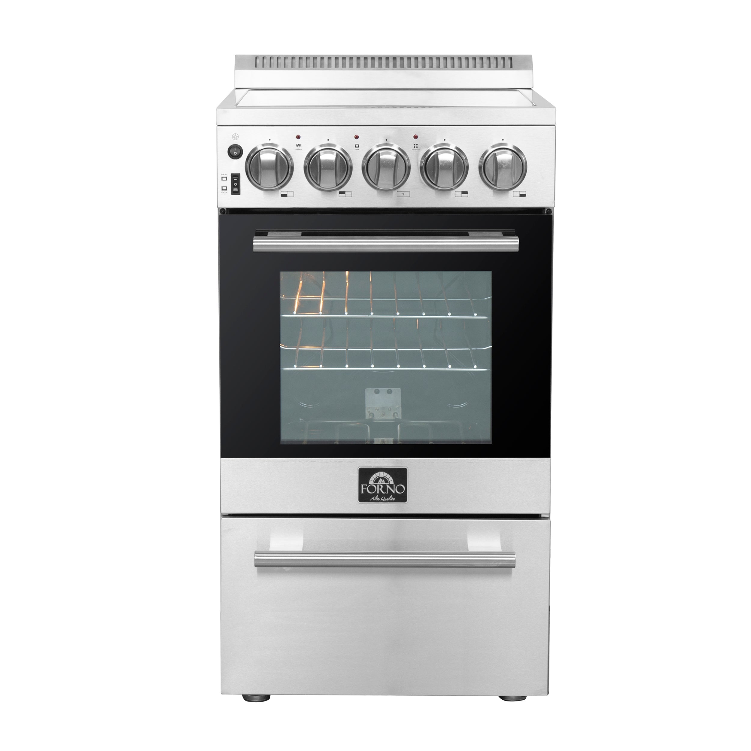 FORNO Pallerno 20" 2.05 cu.ft. Freestanding Electric Range with 4 Elements in Stainless Steel