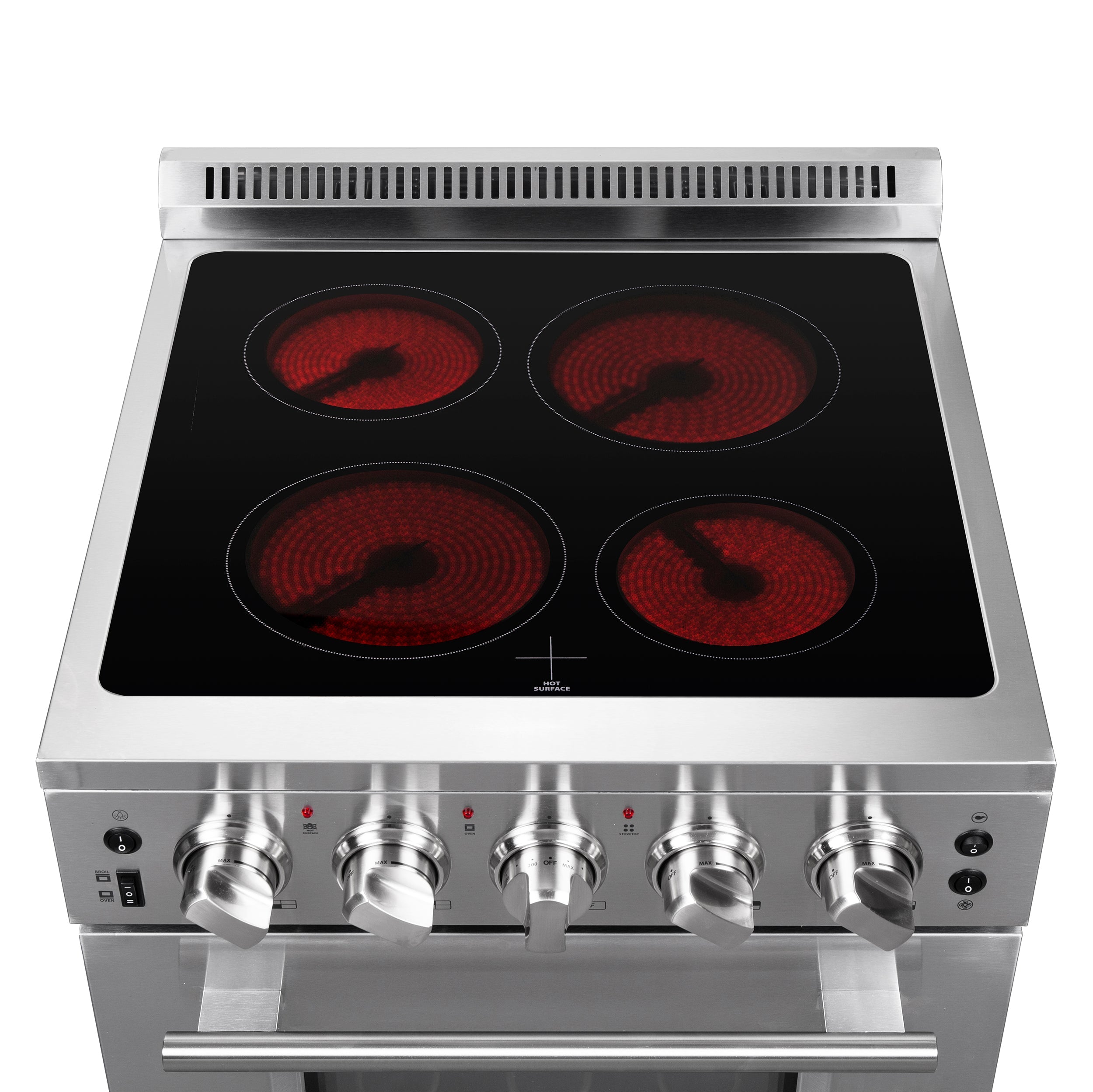 FORNO Loiano 24" 2.3 cu. ft. Freestanding Electric Range with 4 Element Burners in Stainless Steel