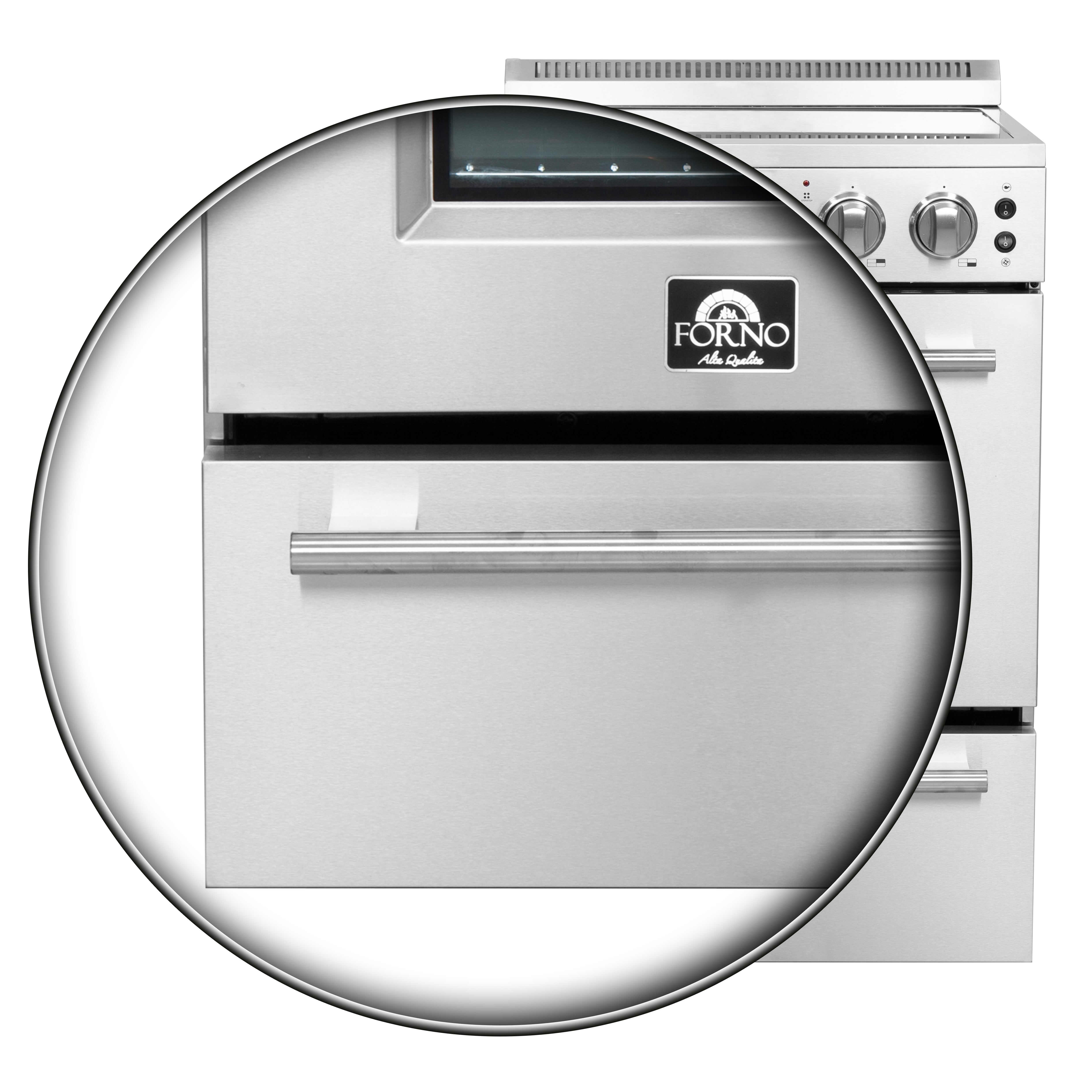 FORNO Loiano 24" 2.3 cu. ft. Freestanding Electric Range with 4 Element Burners in Stainless Steel