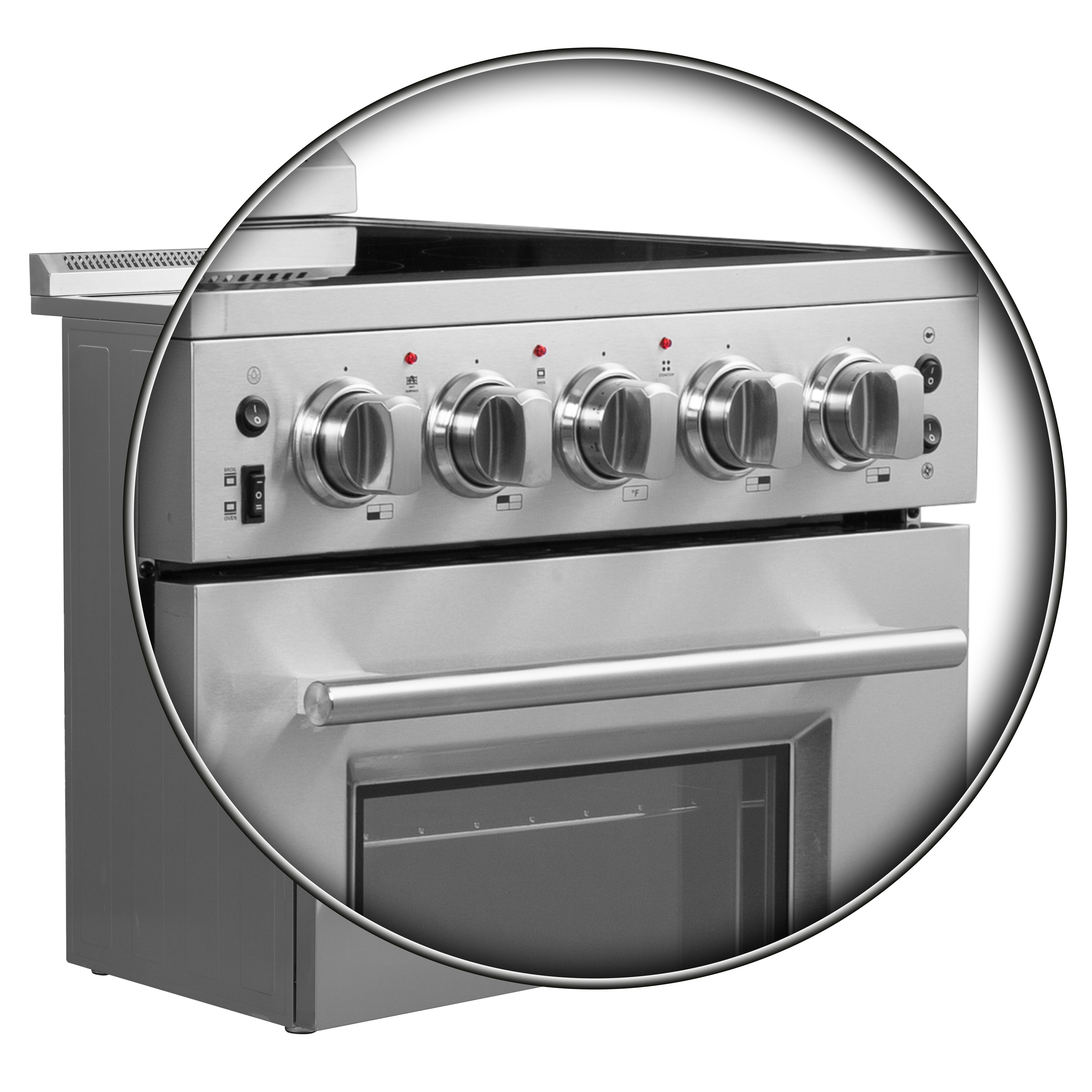 FORNO Loiano 24" 2.3 cu. ft. Freestanding Electric Range with 4 Element Burners in Stainless Steel