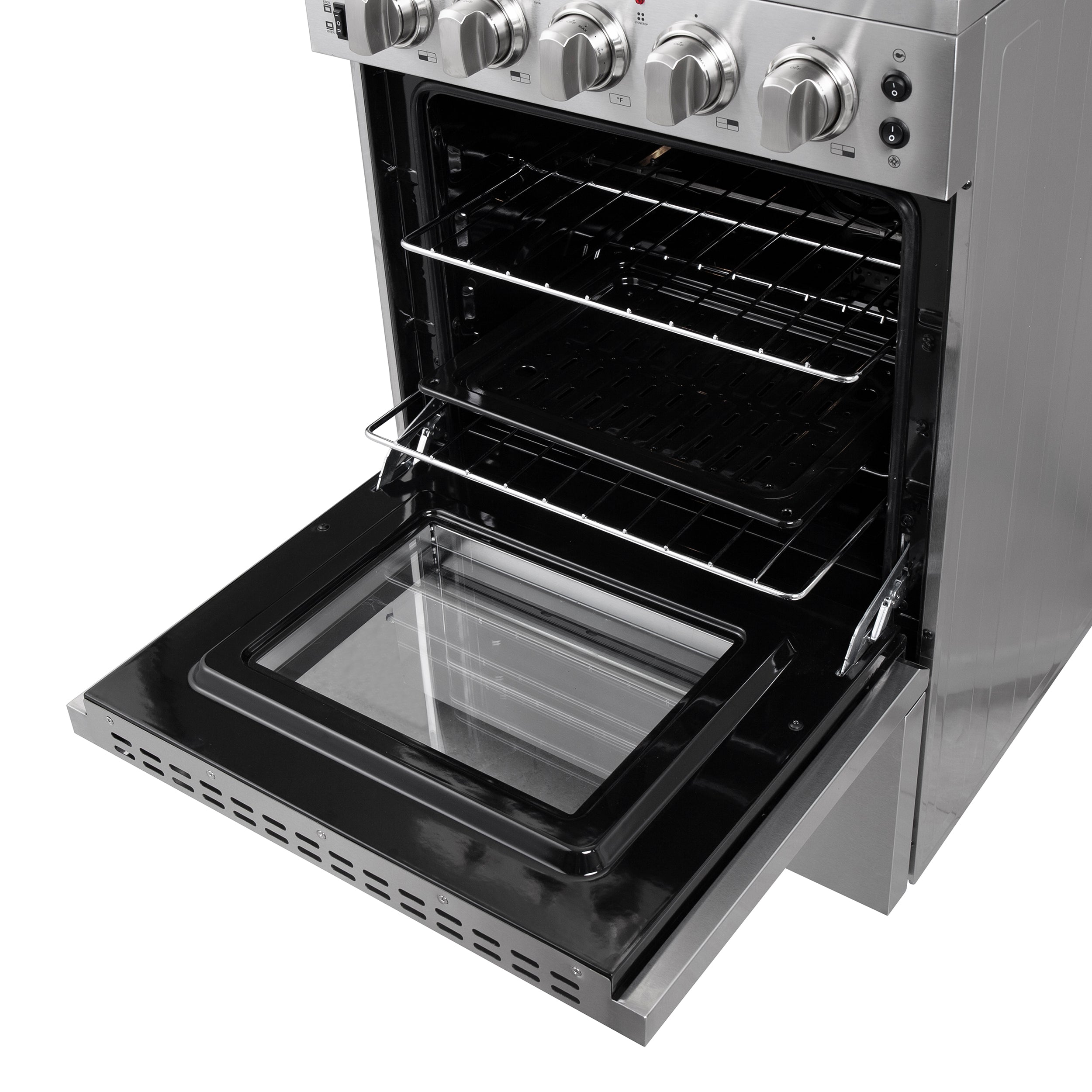 FORNO Loiano 24" 2.3 cu. ft. Freestanding Electric Range with 4 Element Burners in Stainless Steel